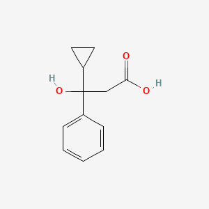 molecular formula C12H14O3 B1523439 3-Cyclopropyl-3-hydroxy-3-phenylpropanoic acid CAS No. 95769-79-2