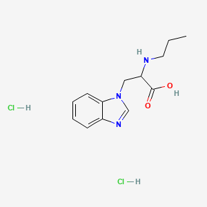 molecular formula C13H19Cl2N3O2 B1523444 3-(1H-1,3-benzodiazol-1-yl)-2-(propylamino)propanoic acid dihydrochloride CAS No. 1333875-88-9