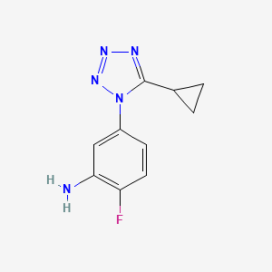 molecular formula C10H10FN5 B1523450 5-(5-cyclopropyl-1H-1,2,3,4-tetrazol-1-yl)-2-fluoroaniline CAS No. 1248997-10-5