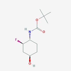 molecular formula C11H20FNO3 B15234574 tert-butylN-[(1R,2R,4R)-2-fluoro-4-hydroxycyclohexyl]carbamate 