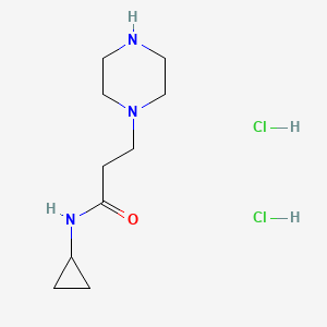 molecular formula C10H21Cl2N3O B1523458 N-cyclopropyl-3-(piperazin-1-yl)propanamide dihydrochloride CAS No. 1311318-04-3
