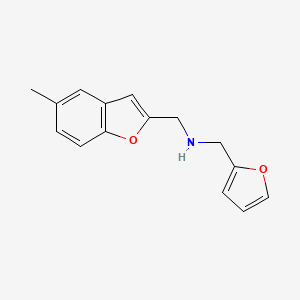 molecular formula C15H15NO2 B1523461 (Furan-2-ylmethyl)[(5-methyl-1-benzofuran-2-yl)methyl]amine CAS No. 1272207-56-3