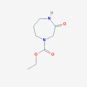 molecular formula C8H14N2O3 B15234633 Ethyl 3-oxo-1,4-diazepane-1-carboxylate 