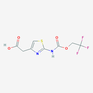 molecular formula C8H7F3N2O4S B1523465 2-(2-{[(2,2,2-Trifluoroethoxy)carbonyl]amino}-1,3-thiazol-4-yl)acetic acid CAS No. 1306644-88-1