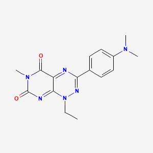 molecular formula C16H18N6O2 B15234655 3-(4-(Dimethylamino)phenyl)-1-ethyl-6-methylpyrimido[5,4-e][1,2,4]triazine-5,7(1H,6H)-dione 