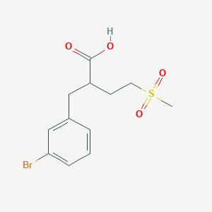 molecular formula C12H15BrO4S B1523469 2-[(3-溴苯基)甲基]-4-甲磺酰丁酸 CAS No. 1183099-58-2