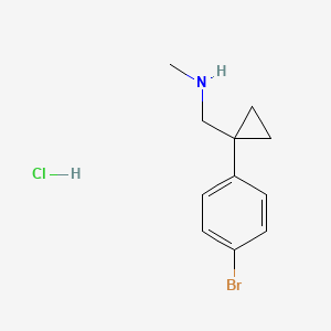 molecular formula C11H15BrClN B1523474 {[1-(4-Bromophenyl)cyclopropyl]methyl}(methyl)amine hydrochloride CAS No. 1333825-68-5