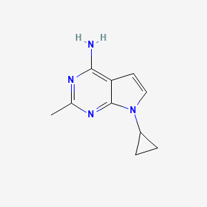 molecular formula C10H12N4 B15234790 7-Cyclopropyl-2-methyl-7H-pyrrolo[2,3-D]pyrimidin-4-amine 