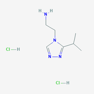 molecular formula C7H16Cl2N4 B1523481 2-[3-(propan-2-yl)-4H-1,2,4-triazol-4-yl]ethan-1-amine dihydrochloride CAS No. 1333954-67-8