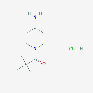 molecular formula C10H21ClN2O B1523484 1-(4-Aminopiperidin-1-yl)-2,2-dimethylpropan-1-one hydrochloride CAS No. 1286264-64-9