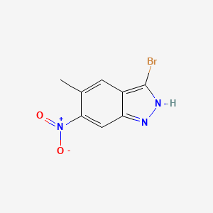 molecular formula C8H6BrN3O2 B1523486 3-溴-5-甲基-6-硝基-1H-吲唑 CAS No. 1082040-69-4