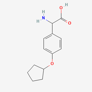 molecular formula C13H17NO3 B15234904 2-Amino-2-(4-cyclopentyloxyphenyl)acetic acid 