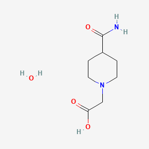molecular formula C8H16N2O4 B1523491 [4-(氨基甲酰)-1-哌啶基]乙酸水合物 CAS No. 1262772-80-4