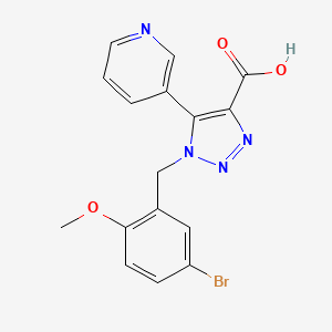 molecular formula C16H13BrN4O3 B1523503 1-(5-溴-2-甲氧基苄基)-5-吡啶-3-基-1H-1,2,3-三唑-4-羧酸 CAS No. 1351847-58-9