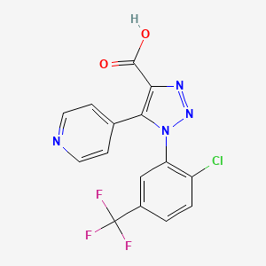 1-[2-chloro-5-(trifluoromethyl)phenyl]-5-(pyridin-4-yl)-1H-1,2,3-triazole-4-carboxylic acid