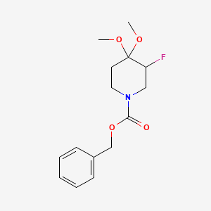 molecular formula C15H20FNO4 B15235111 Benzyl 3-fluoro-4,4-dimethoxypiperidine-1-carboxylate 