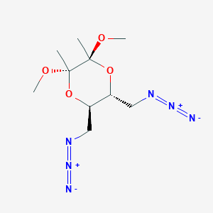molecular formula C10H18N6O4 B1523526 (2S,3S,5R,6R)-5,6-Bis(azidomethyl)-2,3-dimethoxy-2,3-dimethyl-1,4-dioxane CAS No. 1585236-34-5
