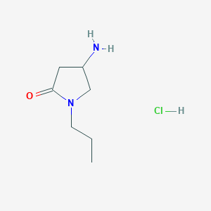 molecular formula C7H15ClN2O B1523530 4-Amino-1-propyl-2-pyrrolidinone hydrochloride CAS No. 1255717-37-3
