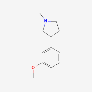 molecular formula C12H17NO B15235304 3-(3-Methoxyphenyl)-1-methylpyrrolidine 