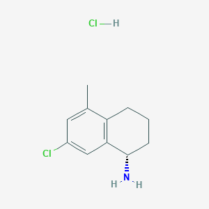 molecular formula C11H15Cl2N B15235327 (S)-7-Chloro-5-methyl-1,2,3,4-tetrahydronaphthalen-1-amine hcl 