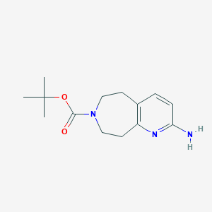 molecular formula C14H21N3O2 B15235337 tert-Butyl 2-amino-8,9-dihydro-5H-pyrido[2,3-d]azepine-7(6H)-carboxylate 