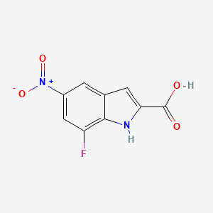 molecular formula C9H5FN2O4 B1523537 7-Fluoro-5-nitro-1H-indole-2-carboxylic acid CAS No. 1167055-34-6
