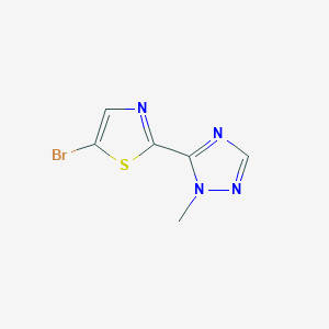 molecular formula C6H5BrN4S B1523538 5-Bromo-2-(1-methyl-1H-1,2,4-triazol-5-yl)thiazole CAS No. 1014983-33-5