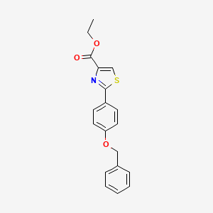 molecular formula C19H17NO3S B1523542 2-(4-Benzyloxy-phenyl)-thiazole-4-carboxylic acid ethyl ester CAS No. 885279-35-6