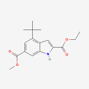 molecular formula C17H21NO4 B1523550 4-t-Butylindole-2,6-dicarboxylic acid-2-ethyl-6-methyl ester CAS No. 1082042-24-7