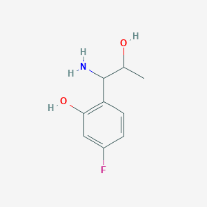 molecular formula C9H12FNO2 B15235516 2-(1-Amino-2-hydroxypropyl)-5-fluorophenol 