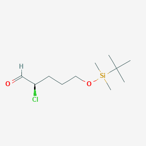 molecular formula C11H23ClO2Si B15235533 (R)-5-((Tert-butyldimethylsilyl)oxy)-2-chloropentanal 