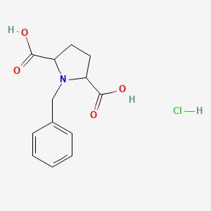 molecular formula C13H16ClNO4 B1523556 1-Benzylpyrrolidine-2,5-dicarboxylic acid hydrochloride CAS No. 325146-20-1