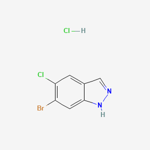 molecular formula C7H5BrCl2N2 B15235601 6-Bromo-5-chloro-1H-indazole hcl 