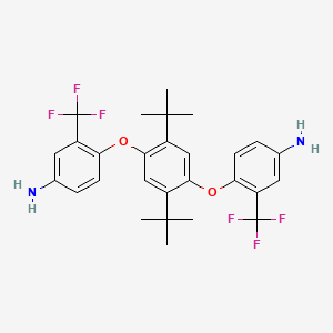 molecular formula C28H30F6N2O2 B1523564 1,4-Bis(4-amino-2-trifluoromethylphenoxy)-2,5-DI-tert-butylbenzene CAS No. 707340-73-6