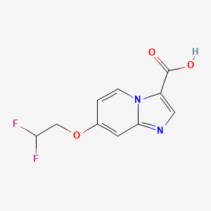 molecular formula C10H8F2N2O3 B15235758 7-(2,2-Difluoroethoxy)imidazo[1,2-A]pyridine-3-carboxylic acid 
