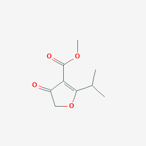 molecular formula C9H12O4 B15235803 Methyl 2-isopropyl-4-oxo-4,5-dihydrofuran-3-carboxylate 