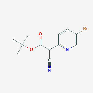 molecular formula C12H13BrN2O2 B1523597 tert-Butyl 2-(5-bromopyridin-2-yl)-2-cyanoacetate CAS No. 831203-34-0