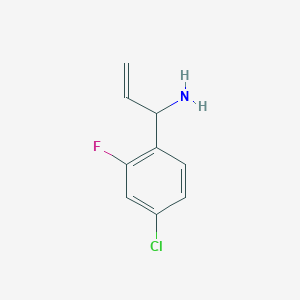 molecular formula C9H9ClFN B15236044 1-(4-Chloro-2-fluorophenyl)prop-2-en-1-amine 