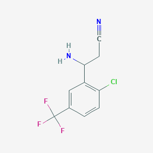 molecular formula C10H8ClF3N2 B15236128 3-Amino-3-[2-chloro-5-(trifluoromethyl)phenyl]propanenitrile 