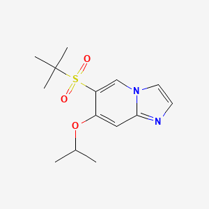 molecular formula C14H20N2O3S B15236327 6-(Tert-butylsulfonyl)-7-isopropoxyimidazo[1,2-A]pyridine 