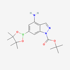 molecular formula C18H26BN3O4 B15236444 Tert-butyl 4-amino-6-(4,4,5,5-tetramethyl-1,3,2-dioxaborolan-2-YL)-1H-indazole-1-carboxylate 