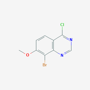 molecular formula C9H6BrClN2O B15236510 8-Bromo-4-chloro-7-methoxyquinazoline 