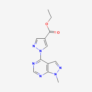 ethyl 1-{1-methyl-1H-pyrazolo[3,4-d]pyrimidin-4-yl}-1H-pyrazole-4-carboxylate
