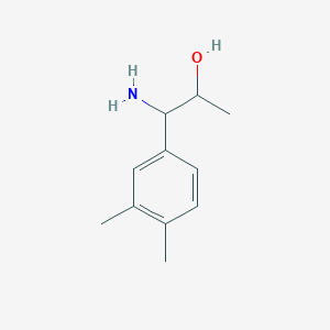 molecular formula C11H17NO B15236635 1-Amino-1-(3,4-dimethylphenyl)propan-2-ol 