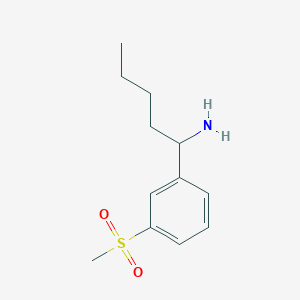 molecular formula C12H19NO2S B15236642 1-(3-(Methylsulfonyl)phenyl)pentan-1-aminehcl 