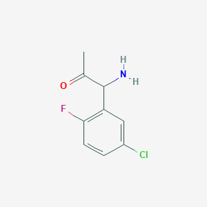 molecular formula C9H9ClFNO B15236716 1-Amino-1-(5-chloro-2-fluorophenyl)acetone 