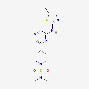 molecular formula C15H22N6O2S2 B15236831 N,N-Dimethyl-4-(6-((5-methylthiazol-2-YL)amino)pyrazin-2-YL)piperidine-1-sulfonamide 