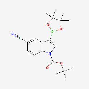 molecular formula C20H25BN2O4 B1523691 tert-Butyl 5-cyano-3-(4,4,5,5-tetramethyl-1,3,2-dioxaborolan-2-yl)-1H-indole-1-carboxylate CAS No. 1185427-07-9