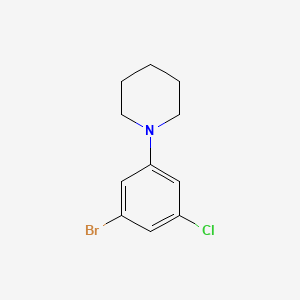 molecular formula C11H13BrClN B1523694 1-Bromo-3-chloro-5-piperidinobenzene CAS No. 1280786-87-9