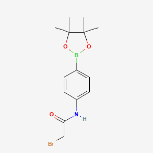 molecular formula C14H19BBrNO3 B1523703 2-Bromo-N-(4-(4,4,5,5-tetramethyl-1,3,2-dioxaborolan-2-yl)phenyl)acetamide CAS No. 863118-14-3